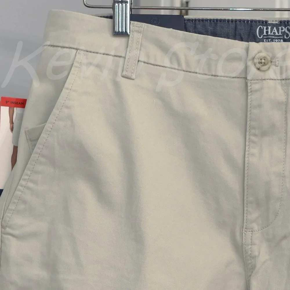 Men flat‎ front Tan short CHAPS